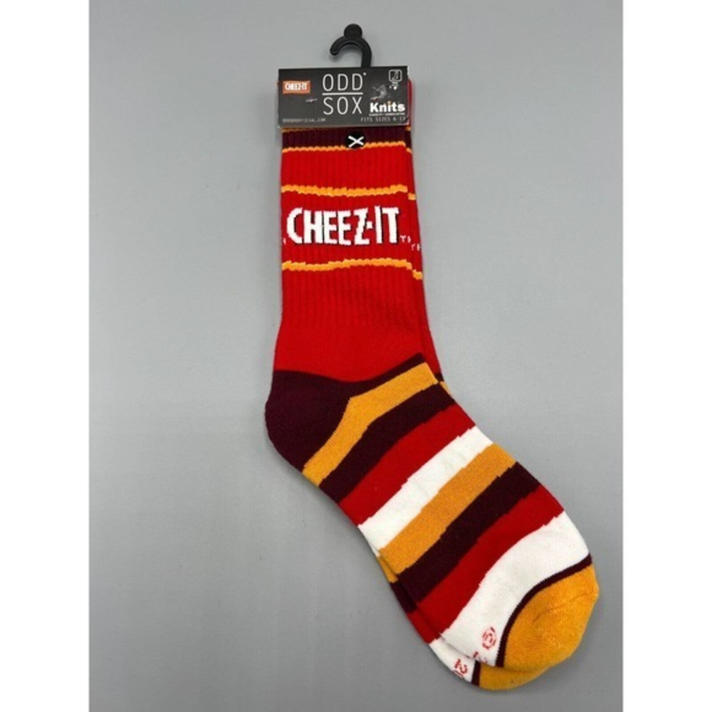 Odd‎ Sox, Cheez It Crackers, Novelty Crew Socks Fits 6-13 Combed Cotton